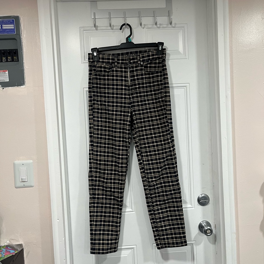 Americann Eagle Plaid Stretch Pants Size 6 Regular